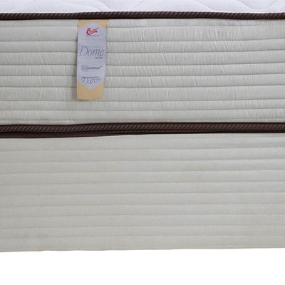 Cama Box Solteiro Castor Dome One Revestida em Tecido Suede + Colchão com Molejo Tecnopedic e Revestimento em Malha 27x88x188cm Bege