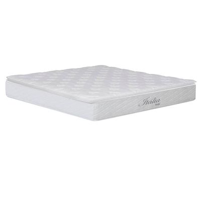Cama Box Queen Size com Colchão Umaflex Itália e Base Itaflex Universal com Pillow Top, Molas Ensacadas e Baú Branco