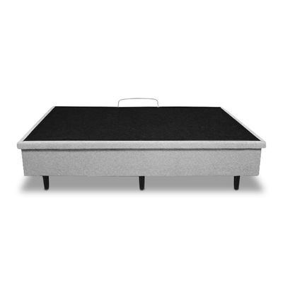 Cama Box Casal MGA Lift com Baú e Pistão a Gás + Colchão Hellen Titanium com Espuma D28 e Pillow Top 24x138x188cm Cinza e Preto