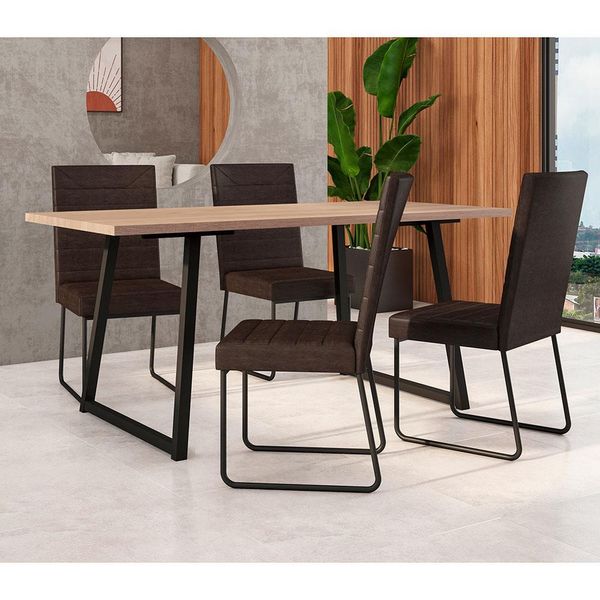 Mesa de Jantar Conceito Maxxi com 4 Cadeiras Meg Fabone n/a Mesa de Jantar Conceito Maxxi com 4 Cadeiras Meg Fabone n/a