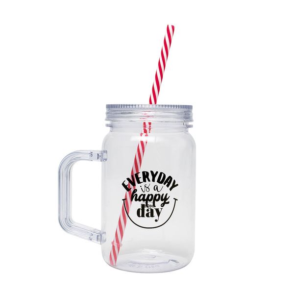 Caneco com Alça e Canudo Retrô 700ml Caneco com Alça e Canudo Retrô 700ml