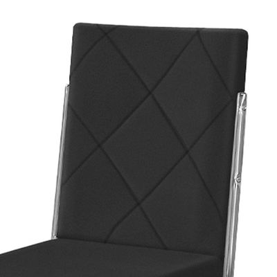 Cadeira de Jantar Aço Nobre Liz com Encosto e Assento Estofados Revestidos em Suede Preto