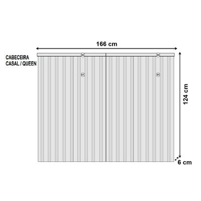 Cabeceira Ripada para Cama de Casal Europa Grécia com 166 cm de largura Off White