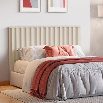 Cabeceira Ripada para Cama de Casal Europa Grécia com 166 cm de largura Off White