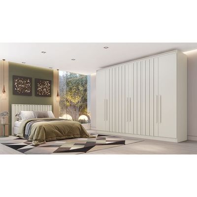 Guarda-Roupa Europa Mademarques Sicilia 2 Portas e 4 Gavetas 210cm Off White