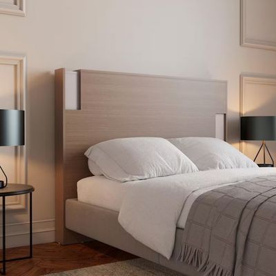 Cabeceira para Cama Box Casal e Queen Bartira Diplomata com Revestimento em Finish Foil Avelã/Cappuccino