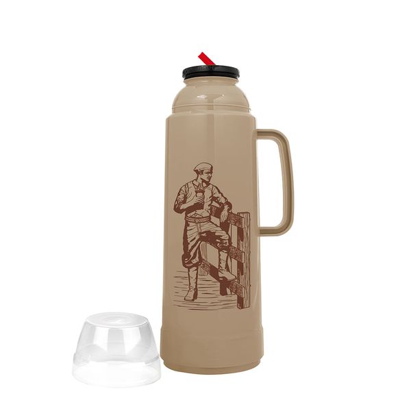 Garrafa Térmica Use Farroupilha Bege Gaucho 1L Garrafa Térmica Use Farroupilha Bege Gaucho 1L