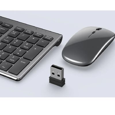 Kit Teclado e Mouse Sem Fio 2.4g Ultra-Fino Recarregável - TE117
