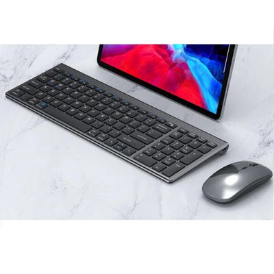 Kit Teclado e Mouse Sem Fio 2.4g Ultra-Fino Recarregável - TE117