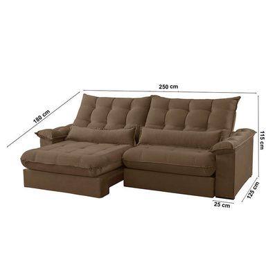 Sofá Classic Veludo 02 Módulos 100 Cm B25 Meu Sofá Online B016 Veludo Marrom