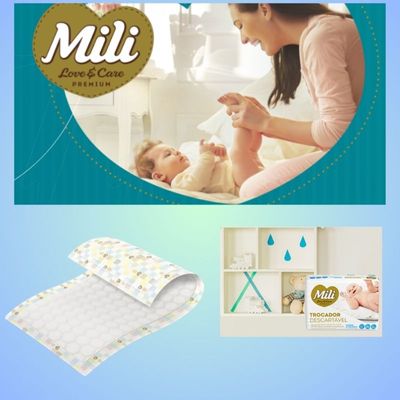 Trocador Descartável Mili  Love&amp;Care 5 Pacotes c/ 5 unidades (Total: 25 trocadores)