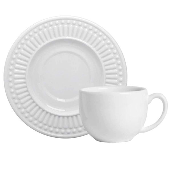 Aparelho de Jantar Roma Ravenna 61091 42 Peças Porto Brasil Branco n/a
