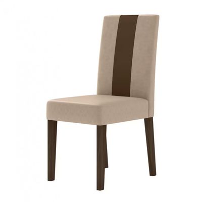 Conjunto de Sala de Jantar Mesa com 6 Cadeiras Goya Poliman Amêndoa com Off White