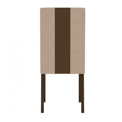 Conjunto de Sala de Jantar Mesa com 6 Cadeiras Goya Poliman Amêndoa com Off White