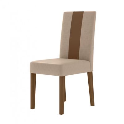 Conjunto de Sala de Jantar Mesa com 6 Cadeiras Goya Poliman Carvalho com Off White