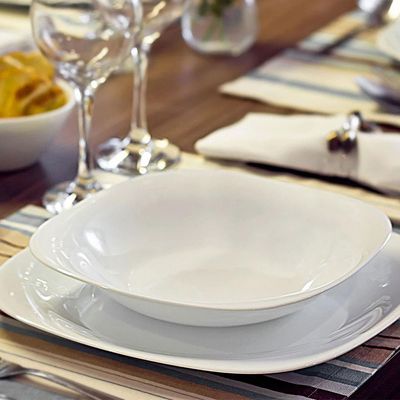 Aparelho de Jantar 12 Peças Nadir Plaza em Vidro Temperado Branco