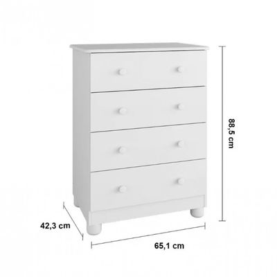 Guarda-Roupa Infantil Peroba Duda Plus com 92 cm de largura + Cômoda com 1 Porta, 4 Gavetas, 1 Prateleira com 65,1 cm de largura + Berço Branco