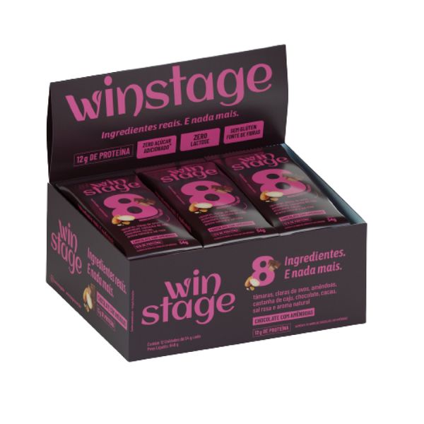 Barra de Proteína Chocolate com Amêndoas 54g WinStage 12 Unidades