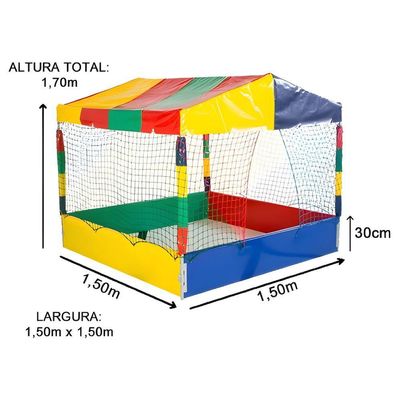 Kit Infantil Piscina De Bolinhas 1,50m Quadrada + 1000 Unidades Bolinhas Coloridas