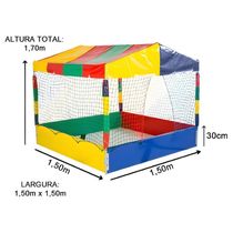 Piscina De Bolinhas Quadrada 1,50m Infantil Média Nacional Colorida