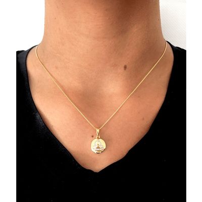 Colar De Signo Libra Com Zirconias banhado ouro semijoia