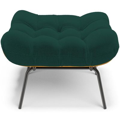 Puff Decorativo Sala de Estar Costela L02 Bouclê Verde - Lyam Decor