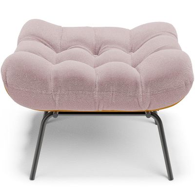 Puff Decorativo Sala de Estar Costela L02 Bouclê Rosê - Lyam Decor