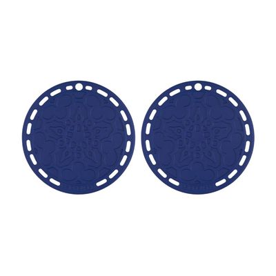 KIT LE CREUSET 2 SUPORTES DE SILICONE FRENCH PARA PANELAS 20 CM AZURE BLUE