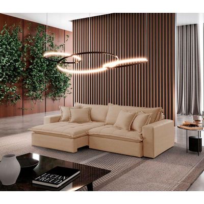 Sofá Zen Linho 02 Módulos 120 Cm B25 Meu Sofá Online A226 Linho Bege
