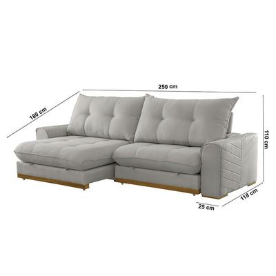 Sofá Argo Linho 02 Módulos 100 Cm B25cm Meu Sofá Online A230 Linho Cinza