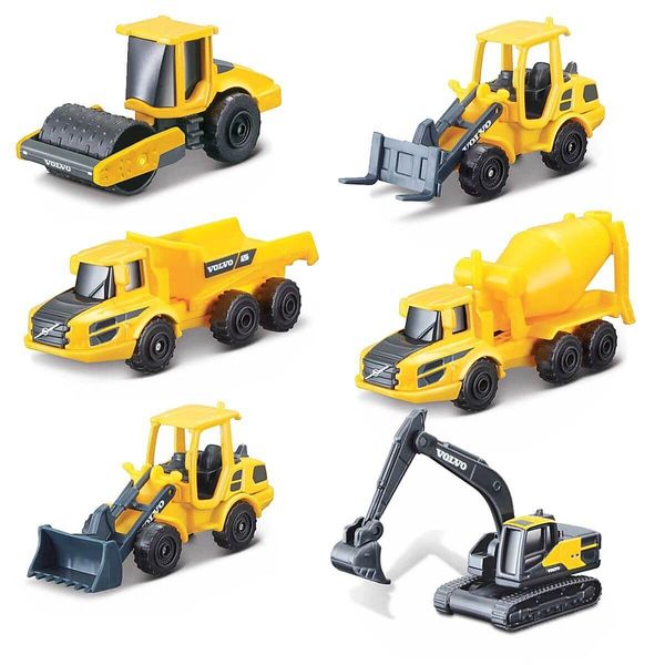 Conjunto Playset Com 6 Miniaturas - Construção - Volvo - 1:64 - Maisto MAI12376