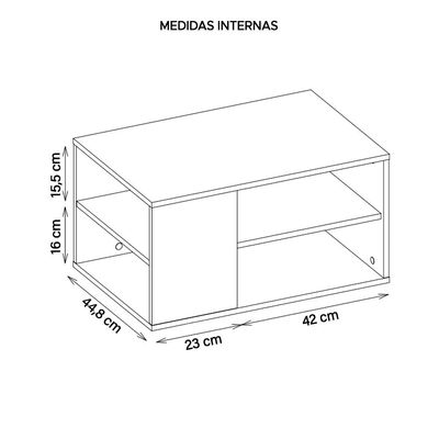 Mesa de Centro Com Divisória Retangular Opala Preto Caemmun