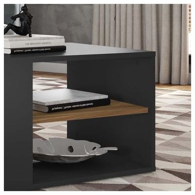 Mesa de Centro Com Divisória Retangular Opala Preto Caemmun
