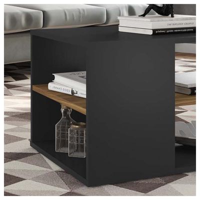 Mesa de Centro Com Divisória Retangular Opala Preto Caemmun