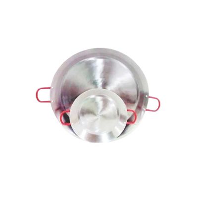 Paellera Tacho Aço Inox 2mm 3 Litros 35cm Alça Vermelha