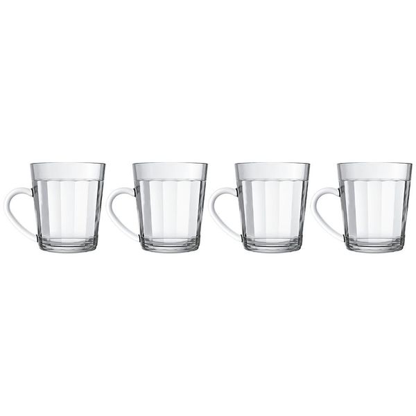 Conjunto de Canecas Copo Americano em Vidro 270 ml 4 Peças Transparente