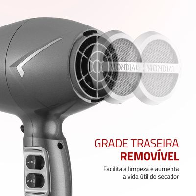 Secador de Cabelos Space Shine Mondial Grafite 2000W SC-20 220V