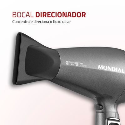 Secador de Cabelos Space Shine Mondial Grafite 2000W SC-20 127V