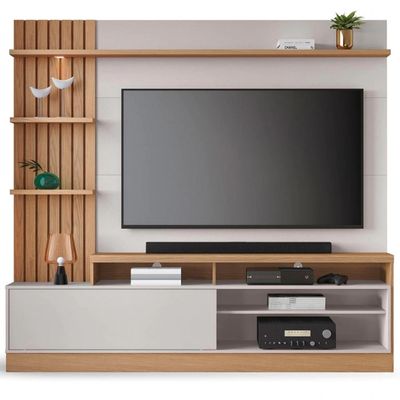 Painel Home Maceió 4 Prateleiras 4 Nichos para Tvs até 65 Polegadas Colibri n/a