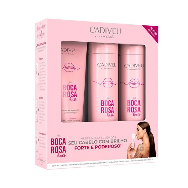 Kit Cadiveu Quartzo Boca Rosa Cuidados Diários