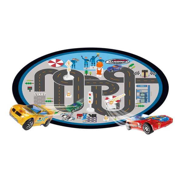 Tapete Pista de Atividades Com Carrinhos Corrida Express Wheels  Multikids - BR1434 BR1434