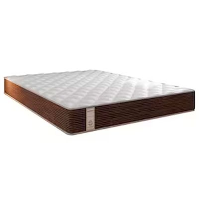 Cama Box de Casal Portobel Roma com Molas Ensacadas 60x138x188cm Branco com Marrom