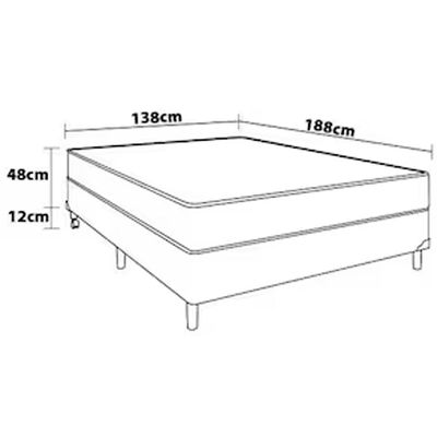 Cama Box de Casal Portobel Roma com Molas Ensacadas 60x138x188cm Branco com Marrom