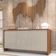Buffet Casa D Madrid MDF e MDP com 3 Portas e 3 Prateleiras Off White/ Cedro