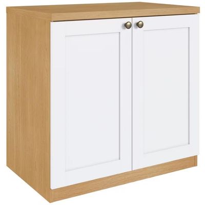 Cômoda Genialflex Infinity com 2 Portas e 79 cm de Largura Savana com Branco