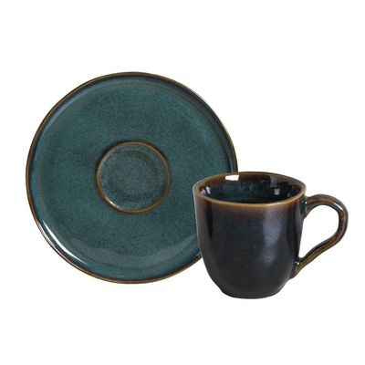 Conjunto de Xícaras de Café com Pires Porto Brasil Bio Oceano 6 peças - 120 ml Azul