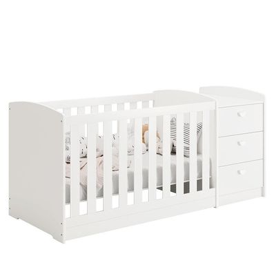 Berço Americano Multifuncional Atlanta Branco Brilho - Reller Móveis Branco Brilho