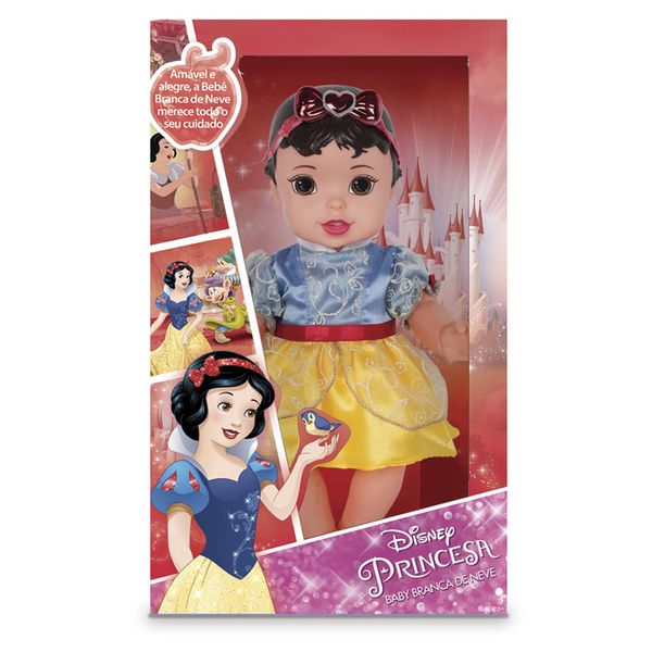Boneca de Vinil - 30 Cm - Disney - Princesas - Baby Branca de Neve Luxo - Mimo MIM6435