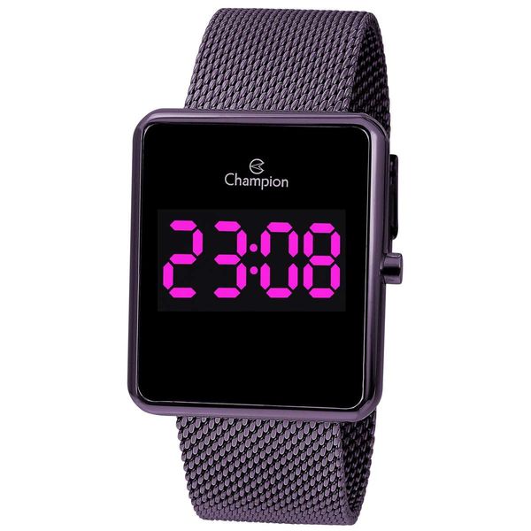 Relógio Champion Feminino Ref:Ch40080i Digital LED Roxo