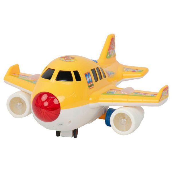 Avião Musical de Brinquedo com Luzes e Som - AMARELO Bbr